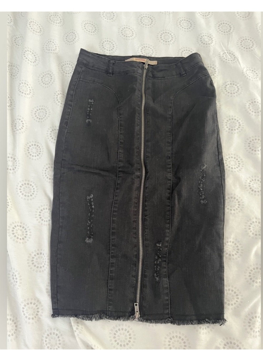 Denim Skirt pencil distressed womens